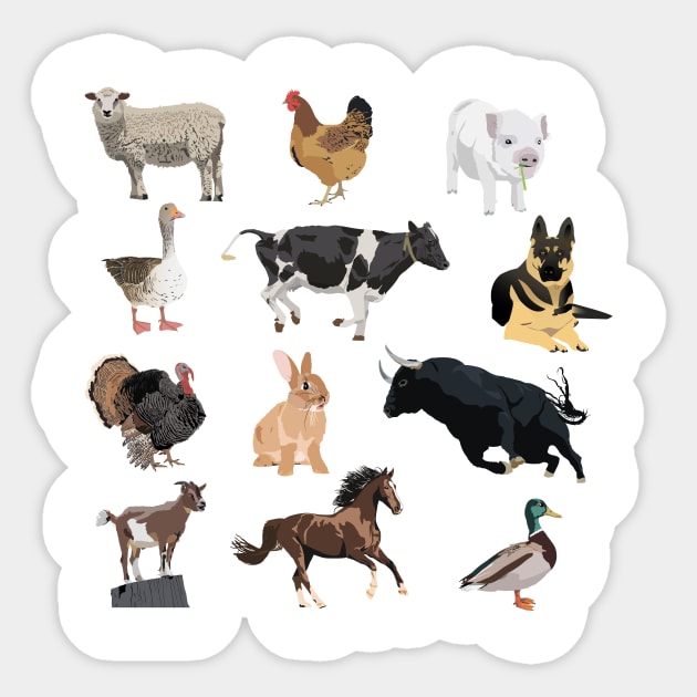 Farm Animals Pattern Sticker by NorseTech